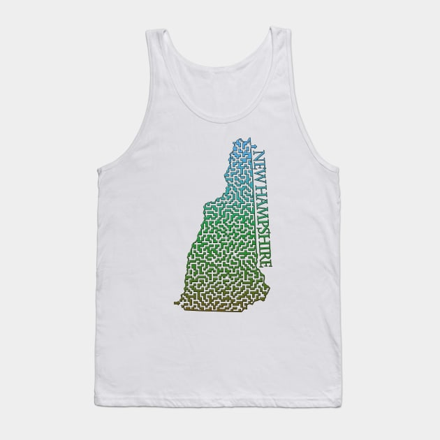 State of New Hampshire Colorful Maze Tank Top by gorff